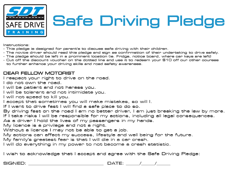 Safe Teen Driving Pledge Is 78